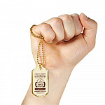 To My Son I Wish You Strength to Face Challenges with Confidence I Wish You Adventure Dog Tag Pendant Necklace - Dog Tag (Gold Plated)