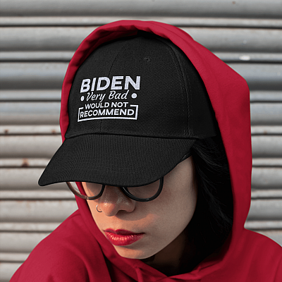 Alternative view of Joe Biden Very Bad Would Not Recommend 1 Star Review Anti Biden Twill Cap - Impeach Biden Snapback Hat