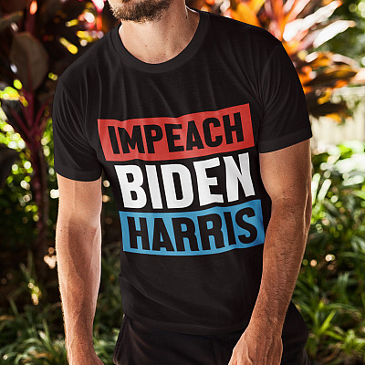 Alternative view of Impeach Biden Harris T-Shirt - V-Neck Tee - Impeach Biden Impeach Kamala Harris Political T-Shirt