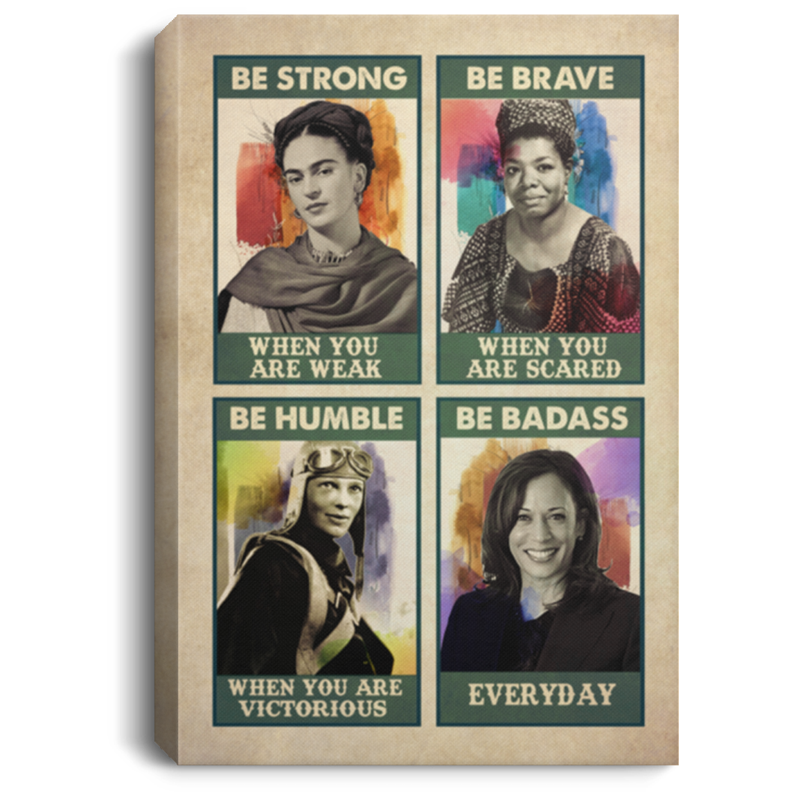 Femenism Canvas Be Strong when You Are Weak Be Brave when You Are Scared Water Color Framed Canvas - Unframed Poster, White, 0.75'' Framed Canvas Femenism Canvas Be Strong when You Are Weak Be Brave when You Are Scared Water Color Framed Canvas - Unframed Poster, White, 0.75'' Framed Canvas