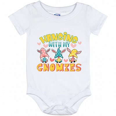 Hanging With My Gnomies Baby Onesie, White, Baby Onesie - 12 Month