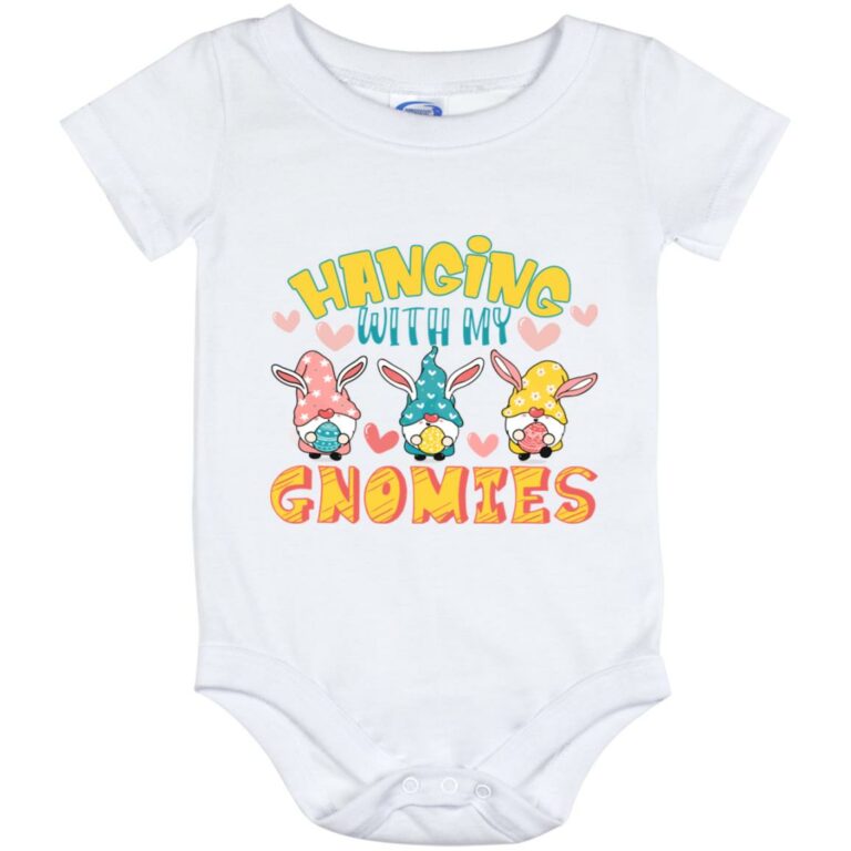 Hanging With My Gnomies Baby Onesie, White, Baby Onesie - 12 Month