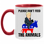 Defund Politicians Please Don't Feed the Animals - Anti Biden Liberals Tears Accent Mug, White/Red, 11 oz. Accent Mug Defund Politicians Please Don't Feed the Animals - Anti Biden Liberals Tears Accent Mug, White/Red, 11 oz. Accent Mug