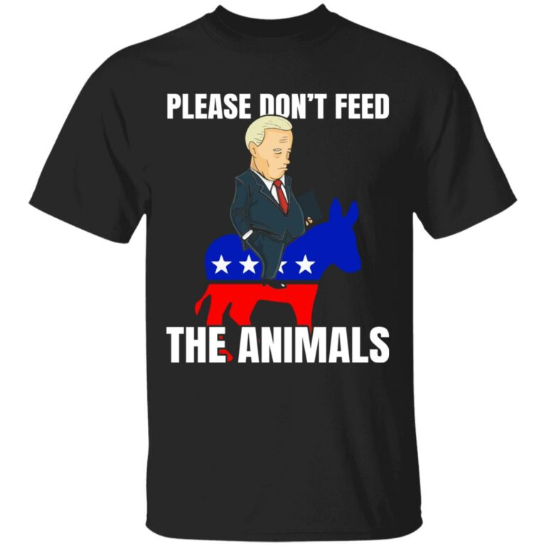 Defund Politicians Please Don't Feed the Animals T-Shirt - V-Neck Tee - Anti Biden Liberals Tears Shirt, Black, Unisex T-Shirt
