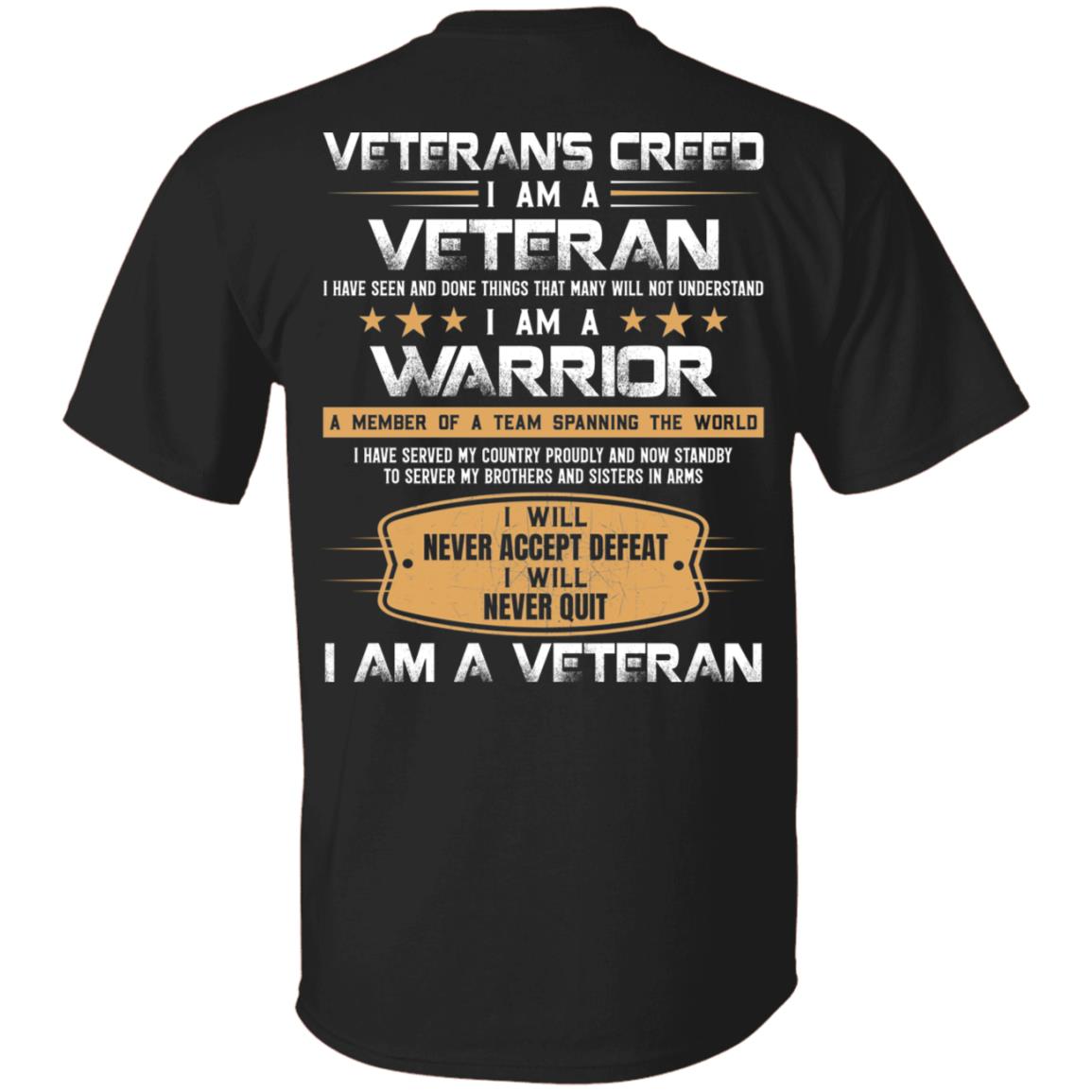 Veteran's Creed, Black, Unisex T-Shirt