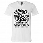 Silence Shirt, White, V-Neck T-Shirt