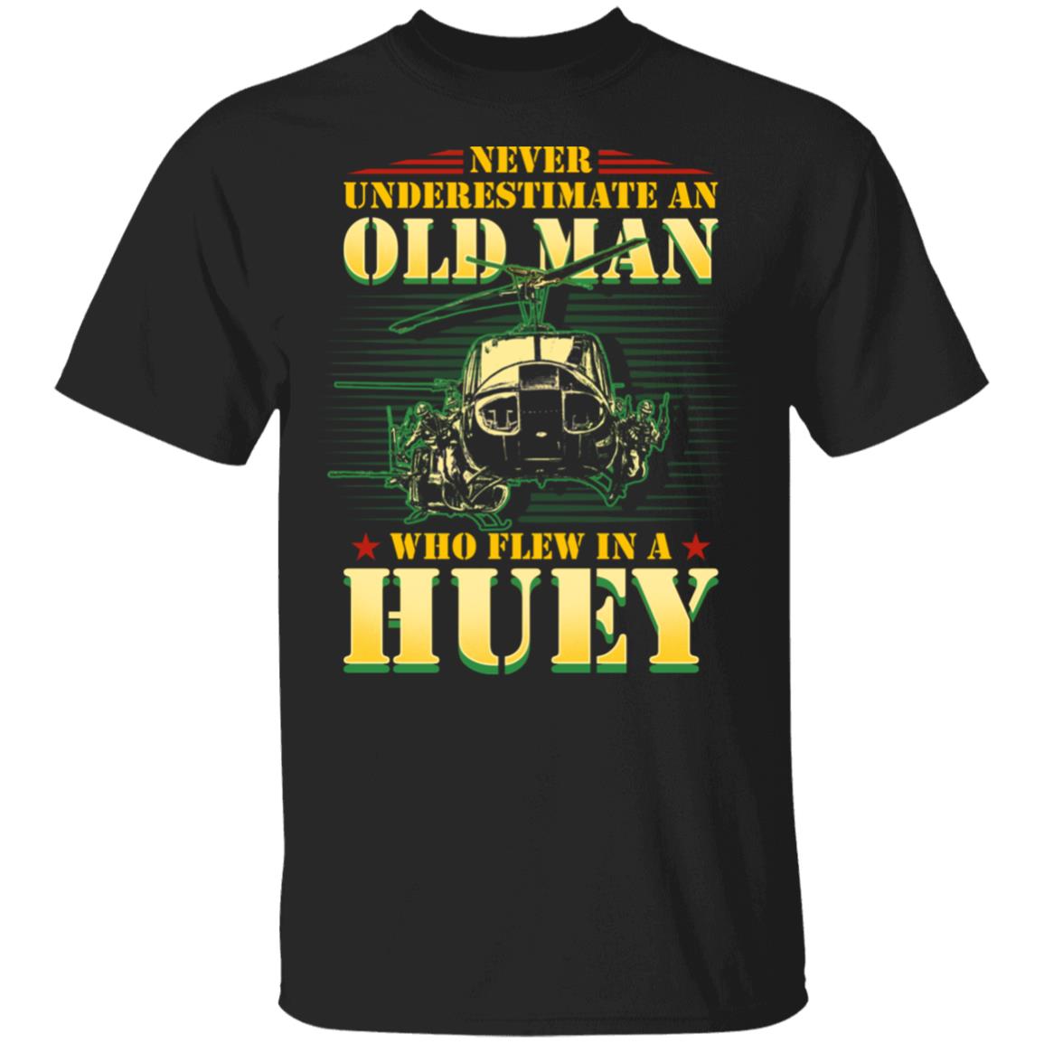 Never Underestimate An Old, Black, Unisex T-Shirt