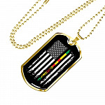 Proud Vietnam Veteran American Flag Dog Tag Pendant Necklace Veteran's Day Gifts - Dog Tag (Gold Plated)