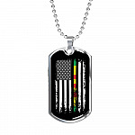 Proud Vietnam Veteran American Flag Dog Tag Pendant Necklace Veteran's Day Gifts - Dog Tag (Silver)