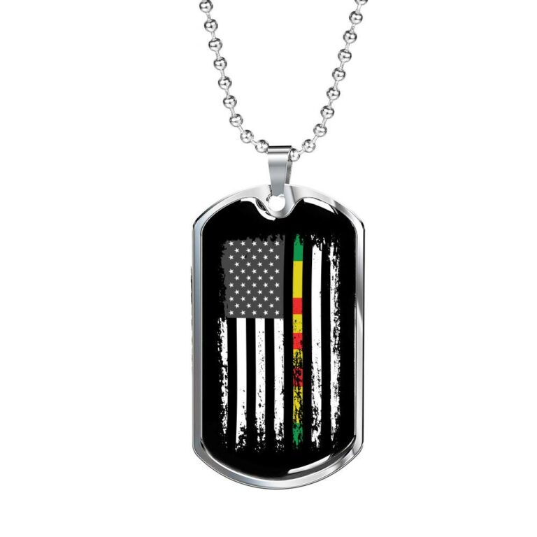 Proud Vietnam Veteran American Flag Dog Tag Pendant Necklace Veteran's Day Gifts - Dog Tag (Silver)