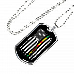 Proud Vietnam Veteran American Flag Dog Tag Pendant Necklace Veteran's Day Gifts - Dog Tag (Silver)