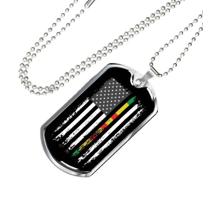 Proud Vietnam Veteran American Flag Dog Tag Pendant Necklace Veteran's Day Gifts - Dog Tag (Silver)