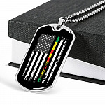 Proud Vietnam Veteran American Flag Dog Tag Pendant Necklace Veteran's Day Gifts - Dog Tag (Silver)