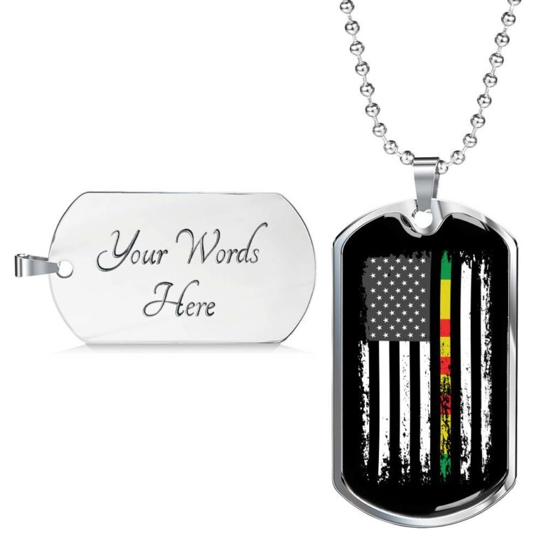 Proud Vietnam Veteran American Flag Dog Tag Pendant Necklace Veteran's Day Gifts - Dog Tag (Silver)