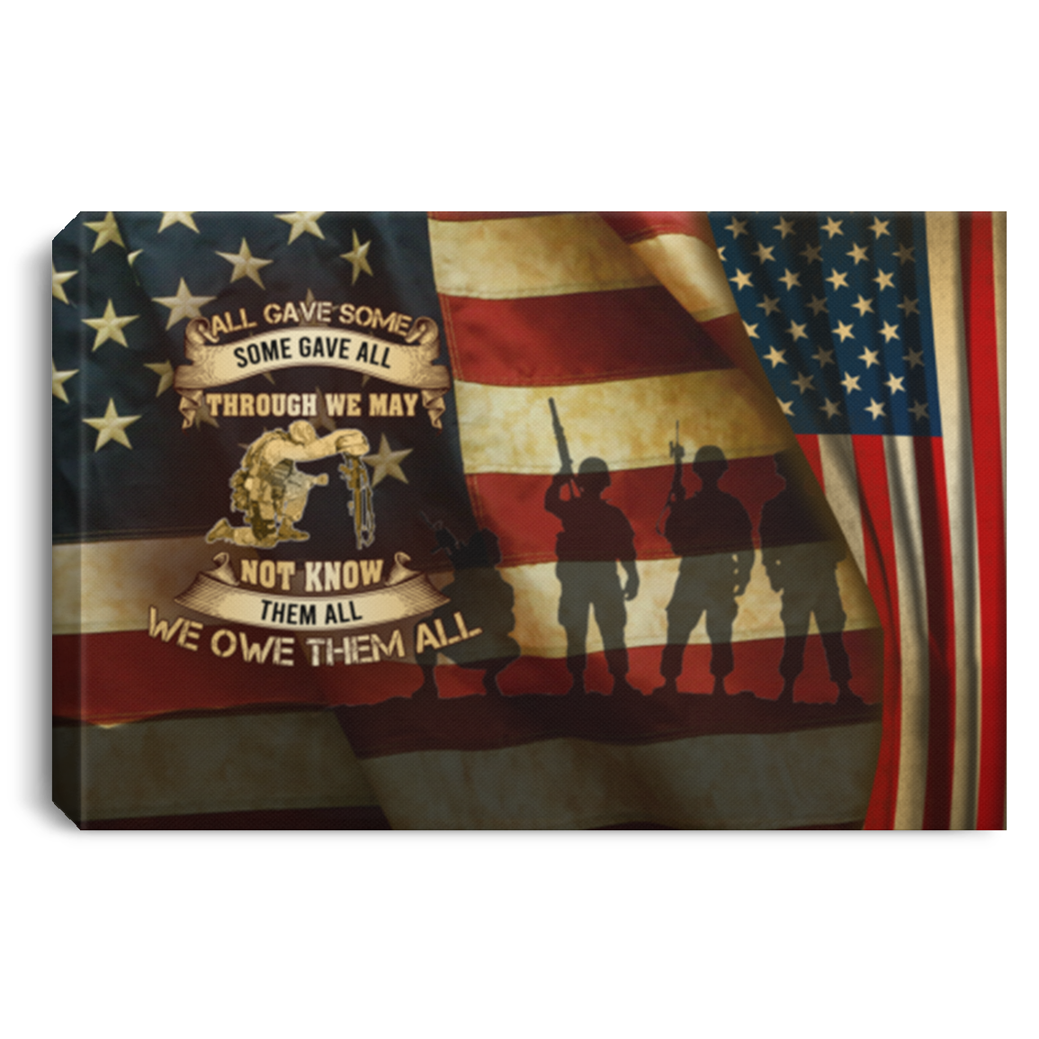 All Gave Some Some Gave All American Flag Soldier Wrapped Framed Canvas Prints - Unframed Poster - Home Decor Wall Art, White, 0.75'' Framed Canvas All Gave Some Some Gave All American Flag Soldier Wrapped Framed Canvas Prints - Unframed Poster - Home Decor Wall Art, White, 0.75'' Framed Canvas