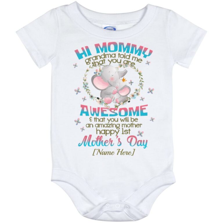 Personalized Mommy onesies, White, Baby Onesie - 12 Month