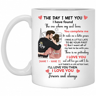 Personalized The Day I Met YMug, White, 11 oz. White Mug
