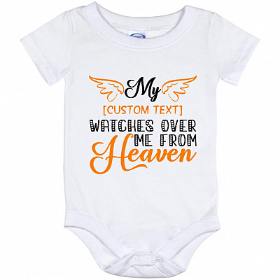 Personalized Watches Over Me Fr, White, Baby Onesie - 12 Month