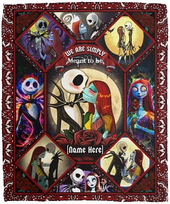 Personalized Nightmare Couple, White, Cozy Plush Fleece Blanket - 50x60