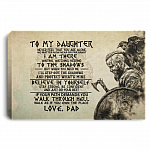 From Viking Dad To My Daughter Never Feel That You Are Alone Wrapped Framed Canvas Prints - Unframed Poster, White, 0.75'' Framed Canvas