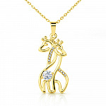 Giraffe Gold Necklace Message Card