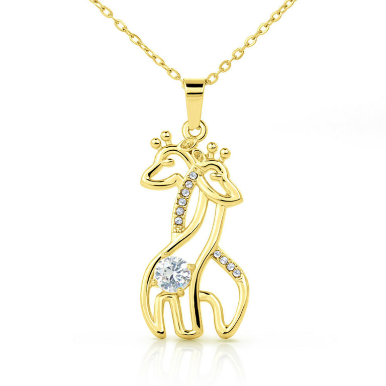 Giraffe Gold Necklace Message Card