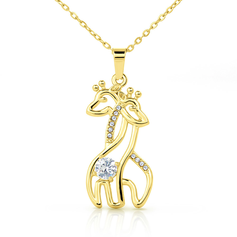 Giraffe Gold Necklace Message Card Giraffe Gold Necklace Message Card