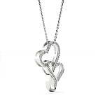 Double Hearts Pendant Silver Message Card 1
