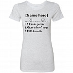 Personalized Mom, Heather White, Premium Ladies T-Shirt