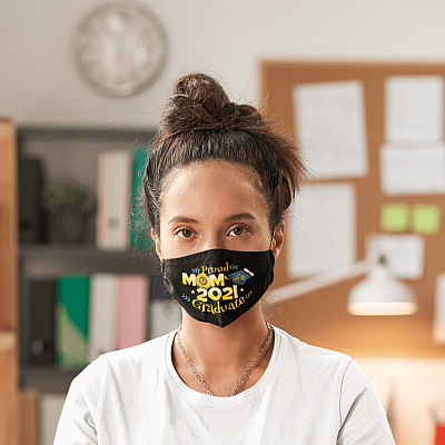 Alternative view of Proud Mom Of A 2021 Graduate Washable Reusable Custom Printed Cloth Face Mask Cover