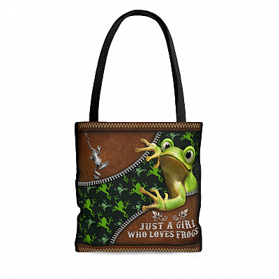 Just A Girl Who Loves Frogs All Over Print Tote - Shoulder Bag