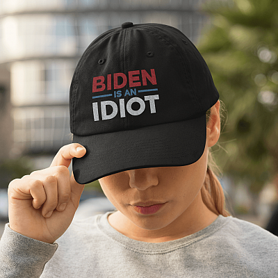 Alternative view of Biden Is An Idiot Twill Cap - High-Profile Snapback Hat - Trucker Hat