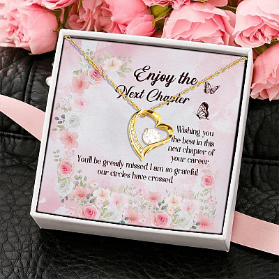 Alternative view of Enjoy The Next Chapter Wishing You The Best In This Next Chapter Of Your Career Forever Love Pendant Necklace