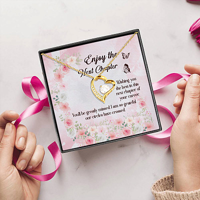 Enjoy The Next Chapter Wishing You The Best In This Next Chapter Of Your Career Forever Love Pendant Necklace