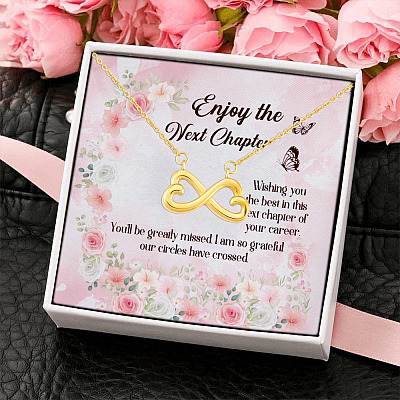Alternative view of Enjoy The Next Chapter Wishing You The Best In This Next Chapter Of Your Career Infinity Heart Pendant Necklace