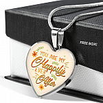 You Are My Happily Ever After Heart Pendant Necklace - Heart Luxury Necklace (Silver)