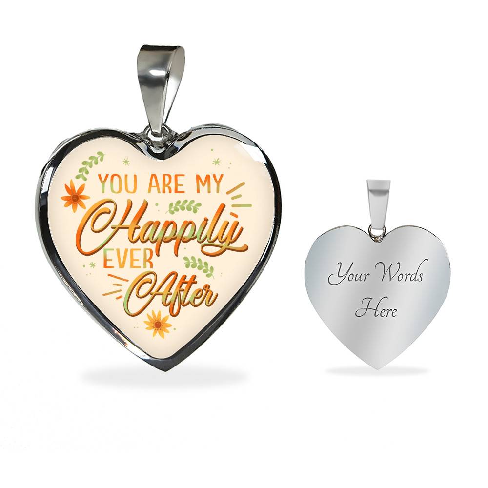 You Are My Happily Ever After Heart Pendant Necklace - Heart Luxury Necklace (Silver) You Are My Happily Ever After Heart Pendant Necklace - Heart Luxury Necklace (Silver)