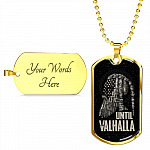 Until Valhalla Viking Dog Tag Necklace - Skull American Flag Norse Viking Dog Tag Necklace - Dog Tag (Gold Plated) Until Valhalla Viking Dog Tag Necklace - Skull American Flag Norse Viking Dog Tag Necklace - Dog Tag (Gold Plated)