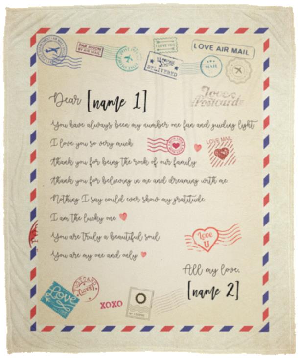 Personalized Love Letter, White, Cozy Plush Fleece Blanket - 50x60