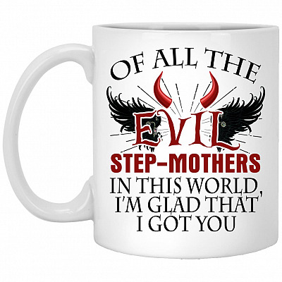 evil mom mug, White, 11 oz. White Mug