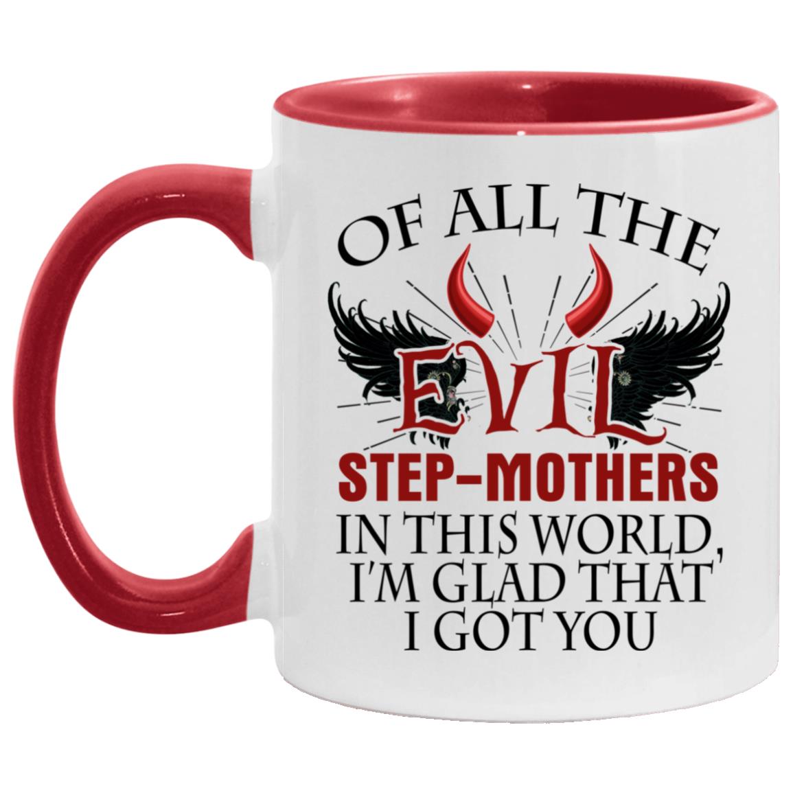 evil mom accent, White/Red, 11 oz. Accent Mug evil mom accent, White/Red, 11 oz. Accent Mug