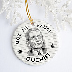 Funny Got My Fauci Ouchie Team Dr Fauci Pro Vaccine Decorative Ornament - Holiday Flat Circle Ornament