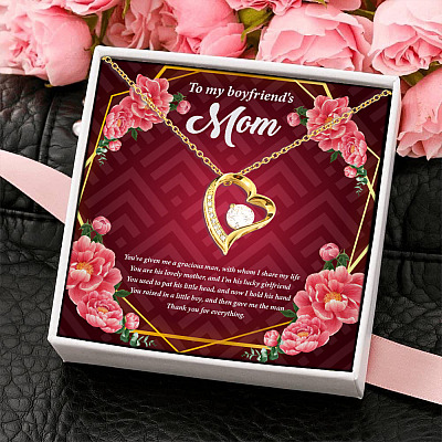 Alternative view of To My Boyfriend's Mom You've Given Me A Gracious Man Thank You For Everything Forever Love Pendant Necklace