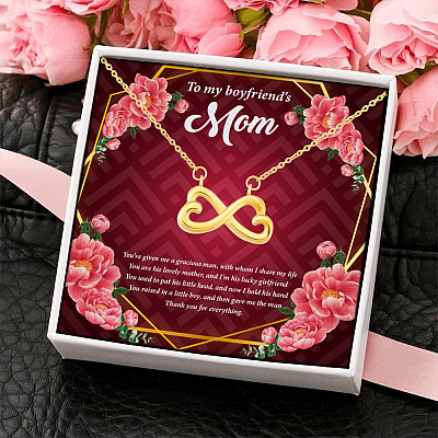 Alternative view of To My Boyfriend's Mom You've Given Me A Gracious Man Thank You For Everything Infinity Heart Pendant Necklace