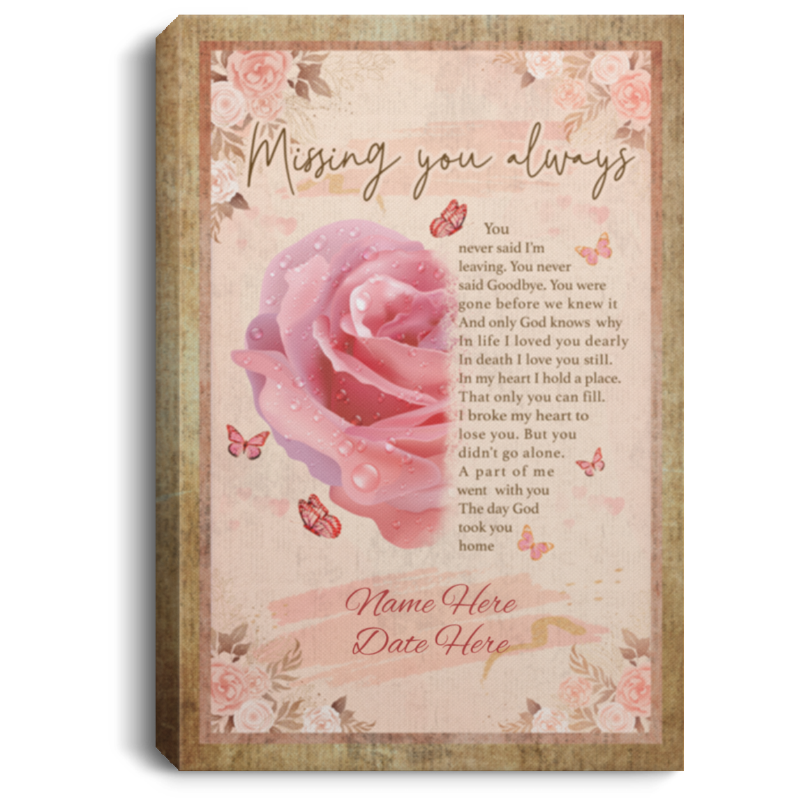 Personalized Sympathy Memorial Gift for Who Lost Husband - Missing You Always Framed Canvas Prints - Unframed Poster, White, 0.75'' Framed Canvas Personalized Sympathy Memorial Gift for Who Lost Husband - Missing You Always Framed Canvas Prints - Unframed Poster, White, 0.75'' Framed Canvas
