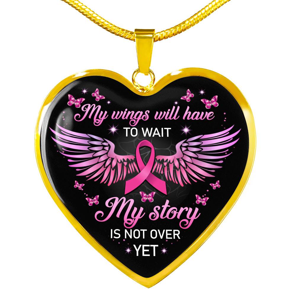 My Wings Will Have to Wait My Story Is Not Over Yet Heart Pendant Necklace - Heart Luxury Necklace (Gold Plated) My Wings Will Have to Wait My Story Is Not Over Yet Heart Pendant Necklace - Heart Luxury Necklace (Gold Plated)