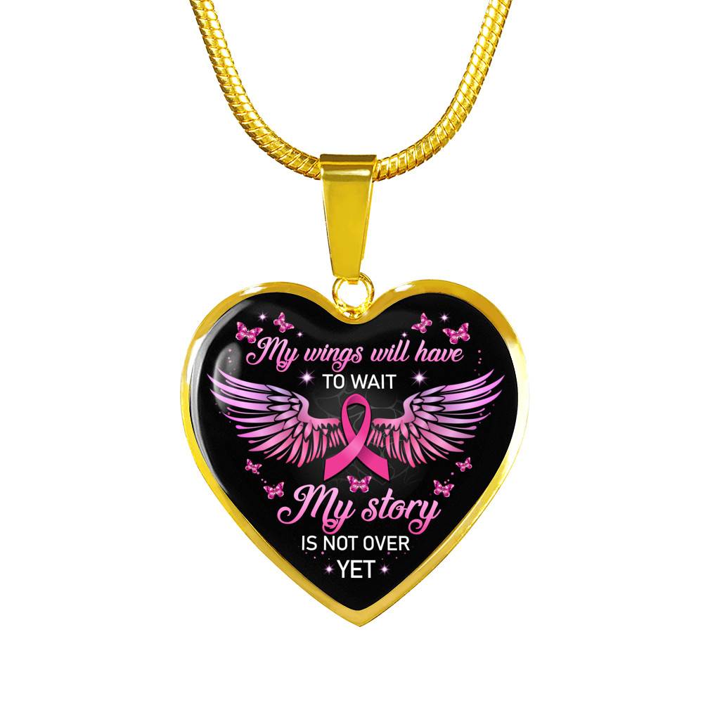 My Wings Will Have to Wait My Story Is Not Over Yet Heart Pendant Necklace - Heart Luxury Necklace (Gold Plated) My Wings Will Have to Wait My Story Is Not Over Yet Heart Pendant Necklace - Heart Luxury Necklace (Gold Plated)