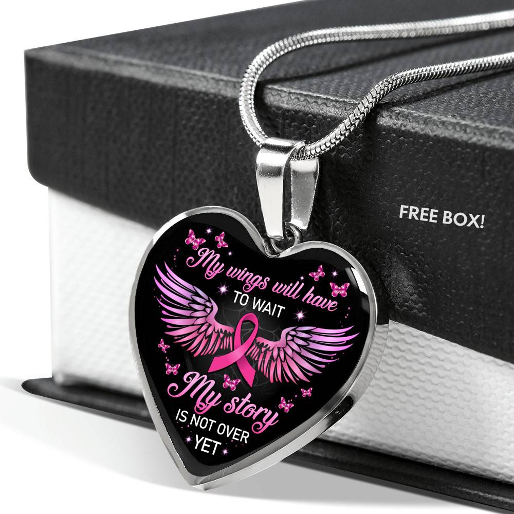 My Wings Will Have to Wait My Story Is Not Over Yet Heart Pendant Necklace - Heart Luxury Necklace (Silver) My Wings Will Have to Wait My Story Is Not Over Yet Heart Pendant Necklace - Heart Luxury Necklace (Silver)