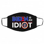 Biden Is An Idiot, Black, Cloth Face Cover – Medium/Large