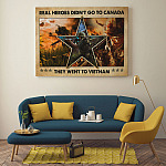 11VT. Vietnam Veteran Real Heroes Didn't Go To Canada canvas mockup